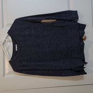 Dex womens sweater with side slit and ruffles